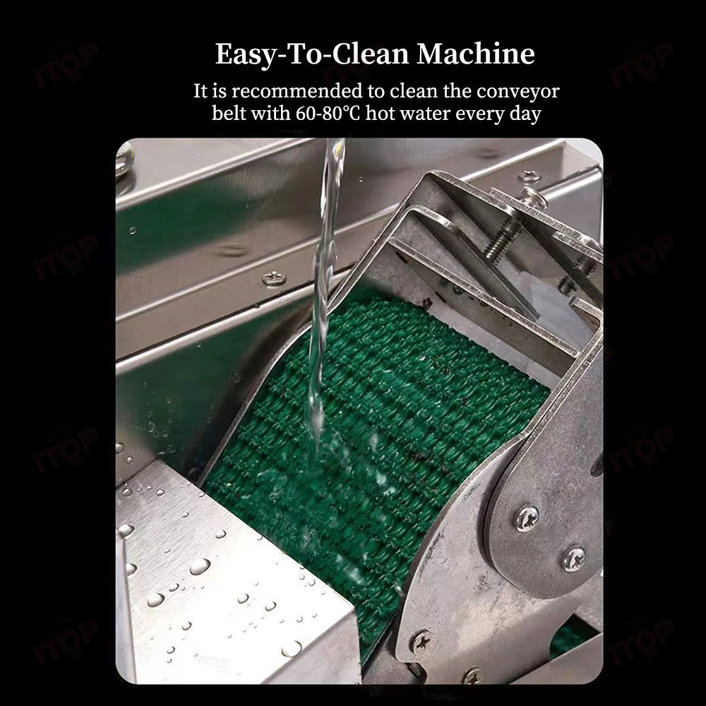 ITOP VC-C02 Vegetable Cutter Commercial Vegetable Cutting Machine Blade&Belt Dual Speed Controller 7cm Width Conveyor Belt