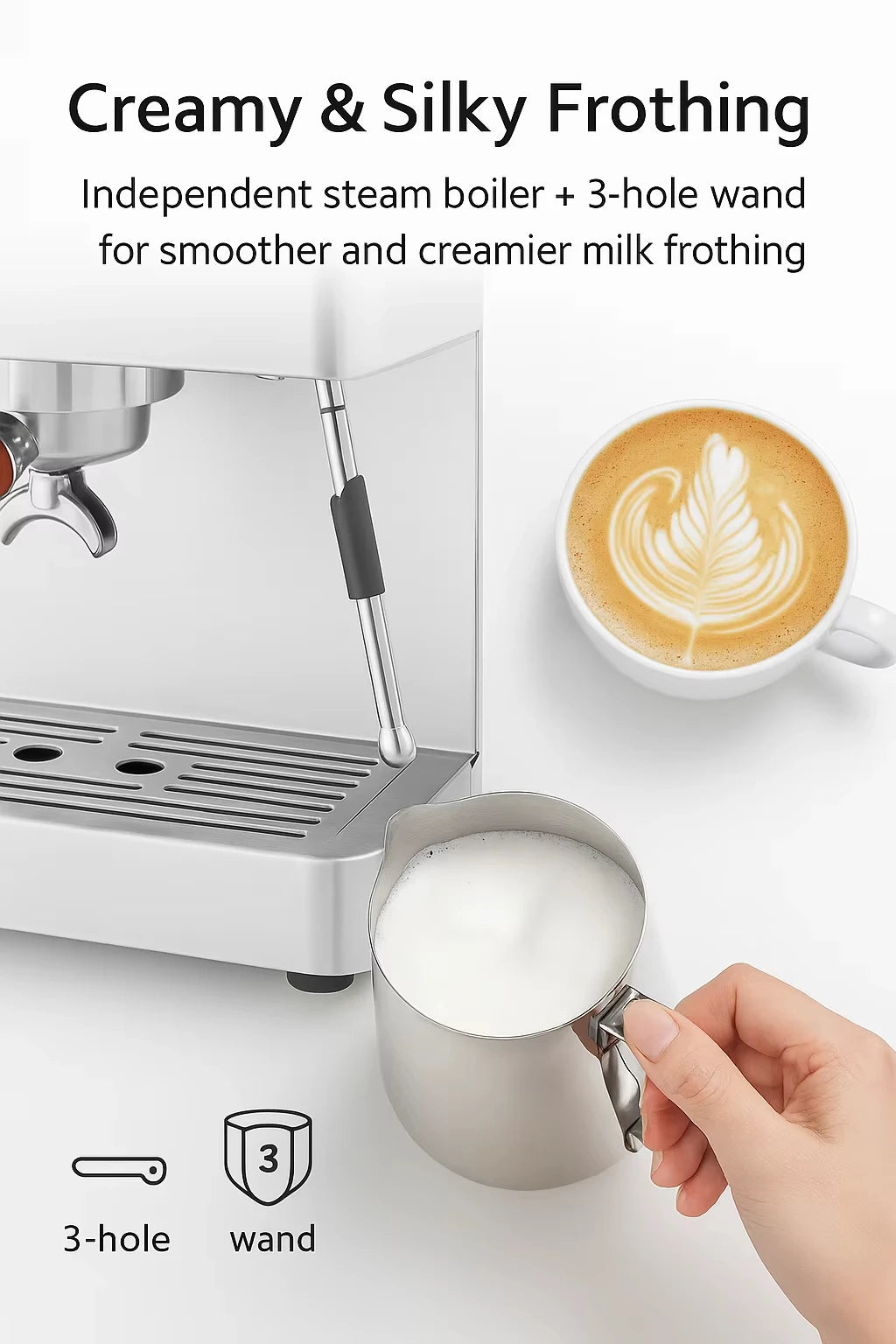 CAFOVO E002 20Bar Espresso Machine with 2 ULKA Pump 2 Boiler for Cafe and Commercial Semi-automatic Coffee Machine 220V 110V