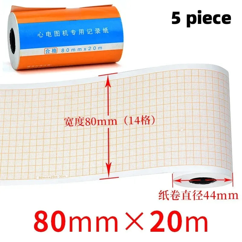 Recording Paper of Electrocardiogram ECG EKG Machine 50mm*20m/80mm*20/110mm*20m /210mm Electrocardiograph Thermal Printer Paper