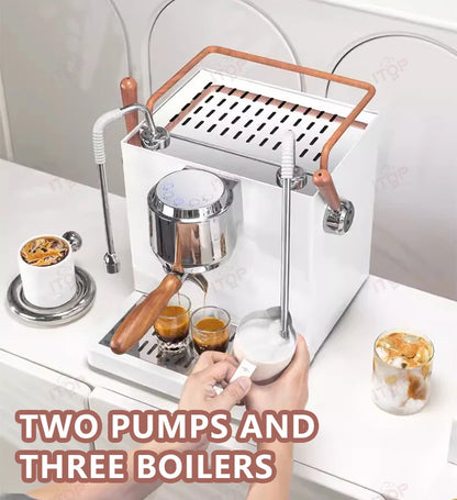 ITOP CM-D1 Small Commercial Coffee Machine Semi-automatic Espresso Machine Double Pumps and three Boilers 220V