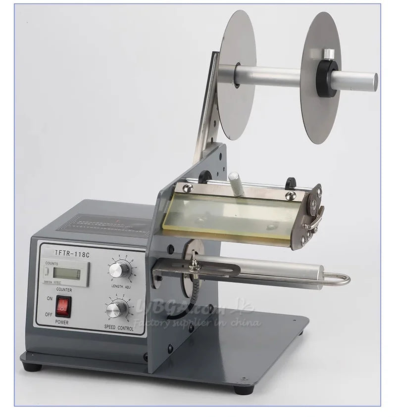 Fiber Induction Sticker Label Stripping Dispensing Machine FTR-118C 120-320MM With Counting Function Labeling Peel Photoelectric