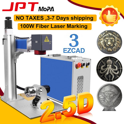 2.5D 300W JPT Mopa Fiber Laser Marking Cutting Machine 3D Relief Deep Engraving for All Metal 200W Fiber Laser Deep Engraver
