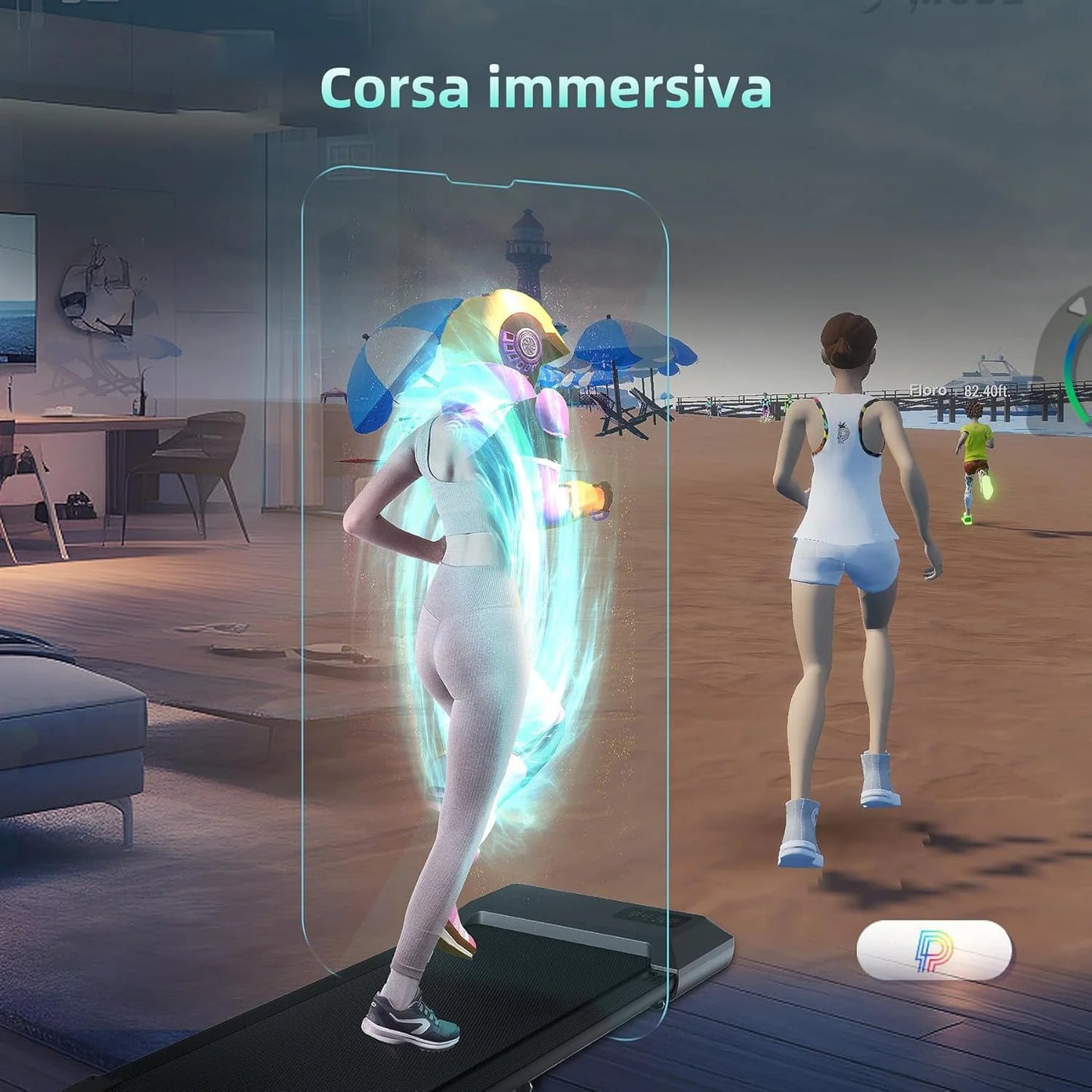 39.37inch Under Desk Treadmill 350lbs Portable Treadmills for Home/Office Walkingpad App/Remote Control LCD Screen Data Tracking