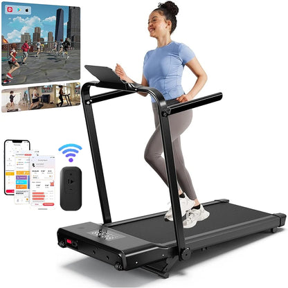 Hot Walking Pad Treadmill with 9% Incline Under-Desk for Home/Office 37.4inch Belt LCD Display Portable Foldable Safety Armrest