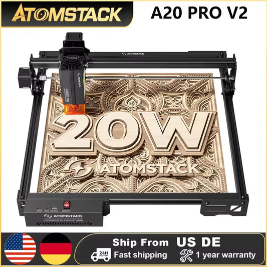 Atomstack A20 Pro V2 Laser Engraver machine Machine Quad-Laser Cutter 20W For Metal Arcylic Wood Glass Logo 400*365mm