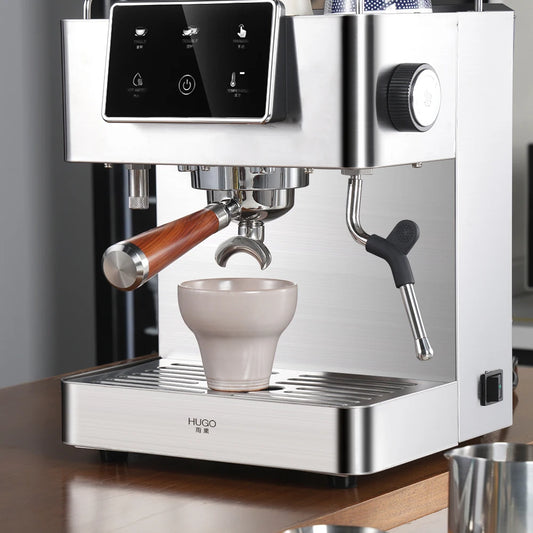 Commercial 15-Bar Semi-Automatic Espresso Coffee Maker - Large Stainless Steel Brewing Machine for Professional Cafes