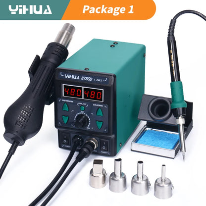 YIHUA 8786D Soldering Iron Hot Air Soldering Station DIY Digital Rework Station Phone Repair BGA SMD Solder Tool Welding Station