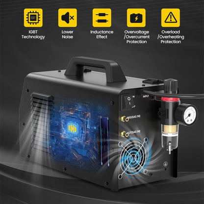 HZXVOGEN HVM270 6 in 1 Aluminum Welding Machine Cut/Gas MIG/Gasless MIG/HF TIG/MMA Digital Screen 2/4T Inverter Welder Stainless