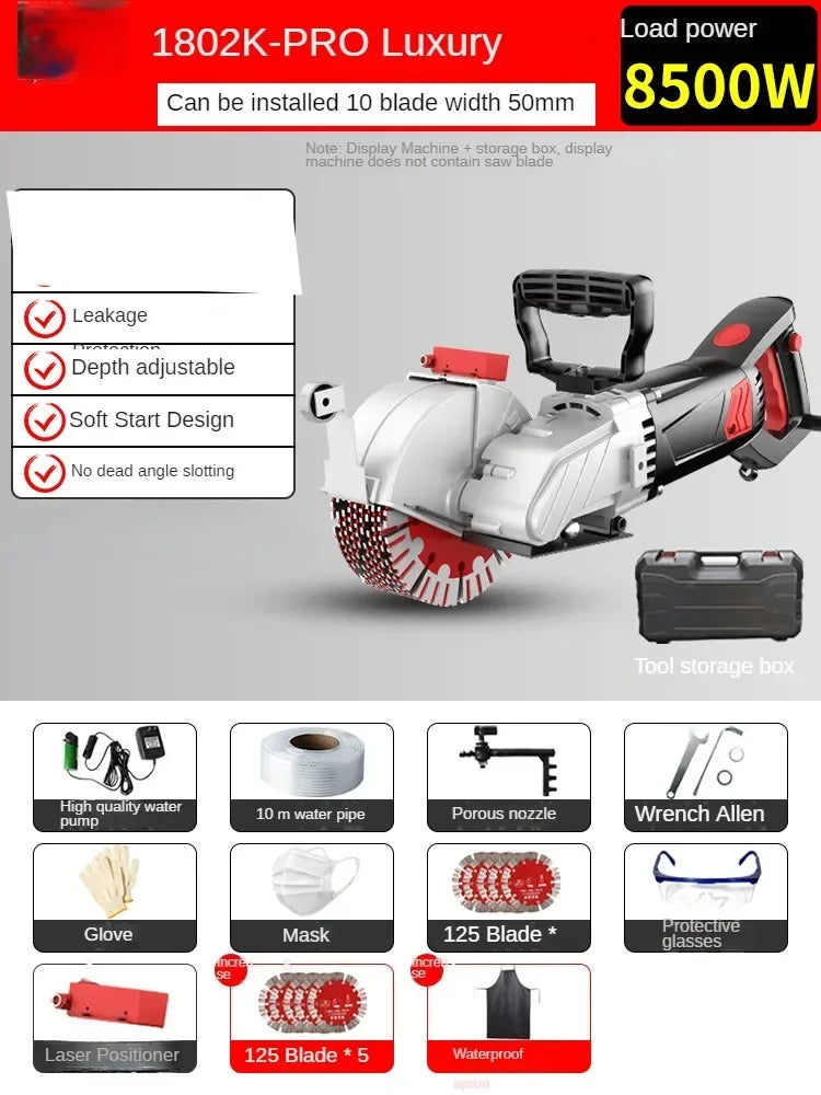 220V High Power Laser Cutting Machine for Dust-free Wall Grooving and Wire Slot Cutting