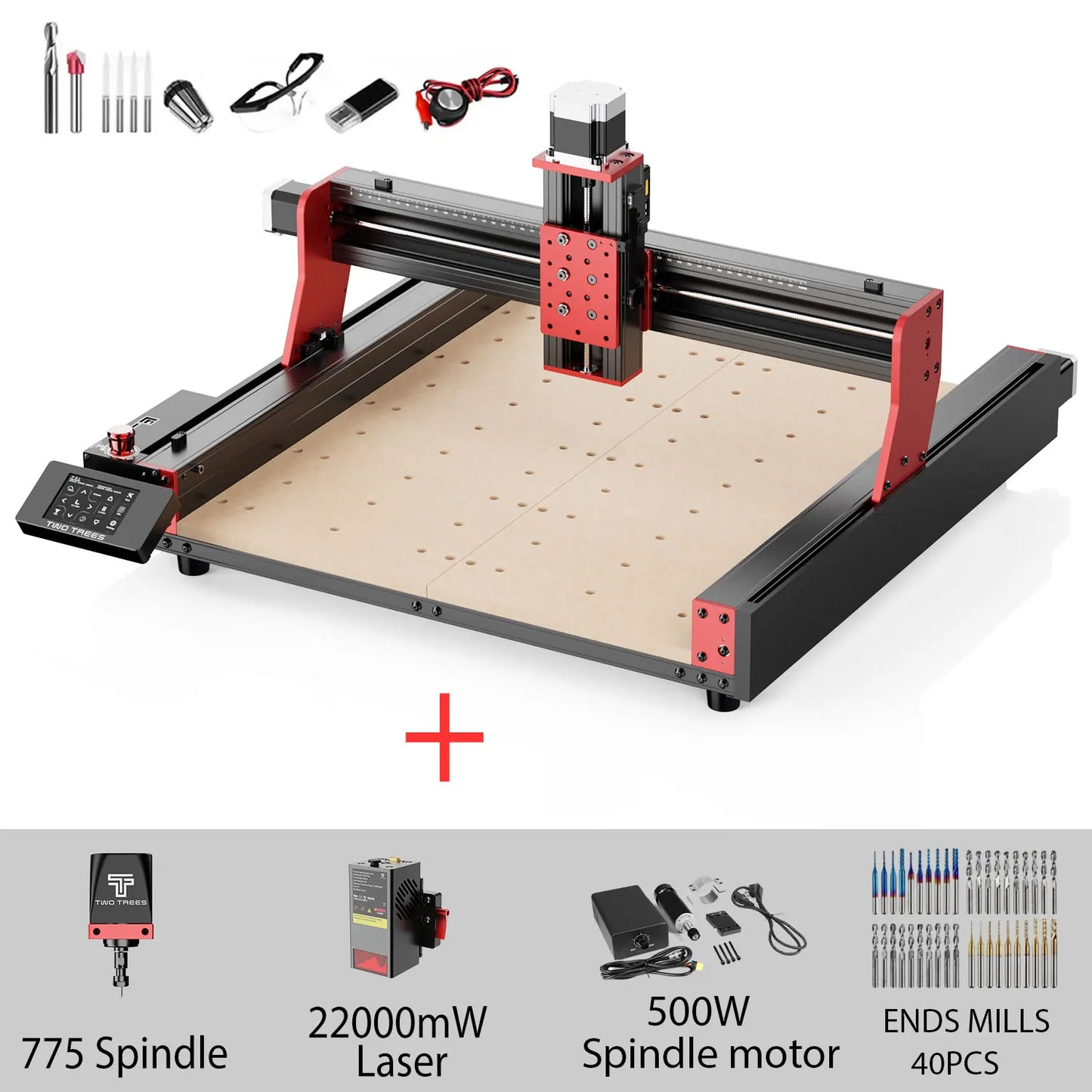 TWOTREES TTC450 Pro CNC Machine 4Axis Metal Cutting Machine For CNC Router Machine And Laser Engraving Cutting Wood GRBL Control