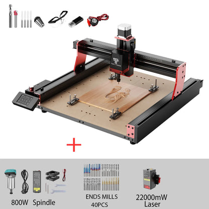 TWOTREES TTC450 Pro CNC Machine 4Axis Metal Cutting Machine For CNC Router Machine And Laser Engraving Cutting Wood GRBL Control