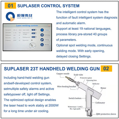 2000W Air Cooling Laser Welder 4 in 1 Strong Cutting Welding Cleaning Rust Removal for Metal 1500W Fiber Laser Welding Solder