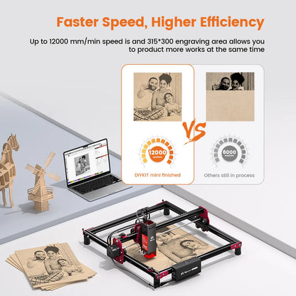 AlgoLaser DIY KIT MINI 10W Laser Engraver Cutting Machine 300*315mm Engraving Area with APP Offline Control Engraver Cutter