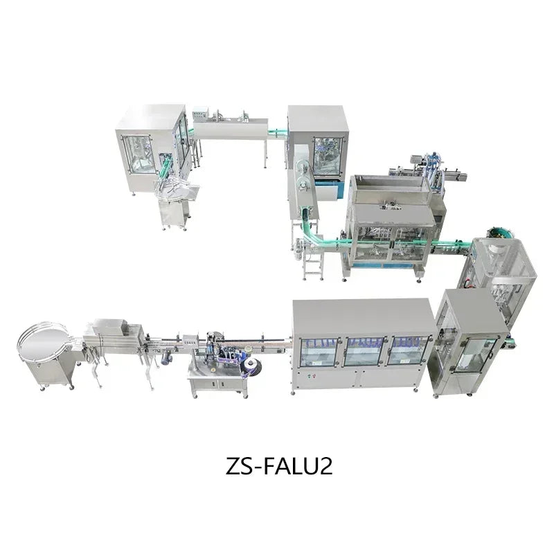 ZONESUN Custom Production Line Bottle Liquid Olive Oil Paste Filling Capping Labeling Machine Packaging Solution ZS-FALU1