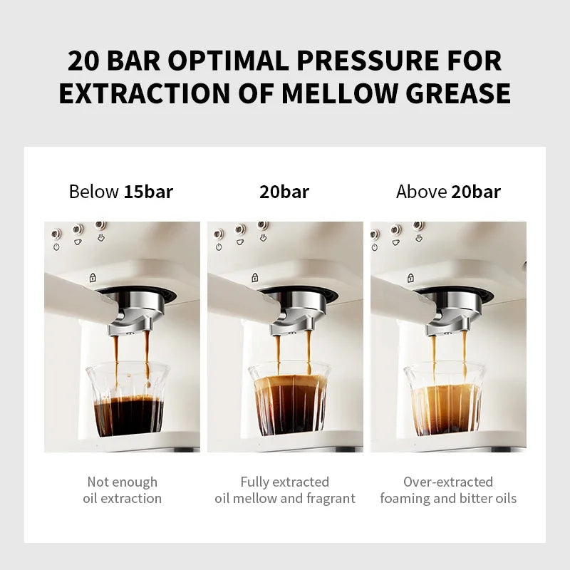 220V Italian Espresso Coffee Machine Stainless Steel Coffee Maker Semi-automatic Commercial Milk Frother Espresso Machine Office