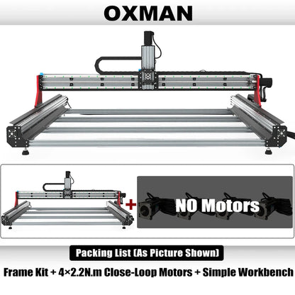 BulkMan3D OXMAN CNC Router Kit SFU1610 Ball Screw Dual Linear Rails 4-Axis Industrial Engraver for Metal Wood Acrylic Cutting
