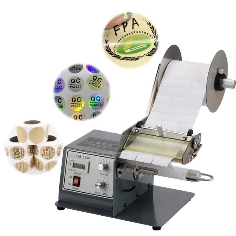 Automatic Label Peeling Machine TR-118C Label Stripping Dispenser Sticker Separating Tool Photoelectric or Fiber Optic Induction