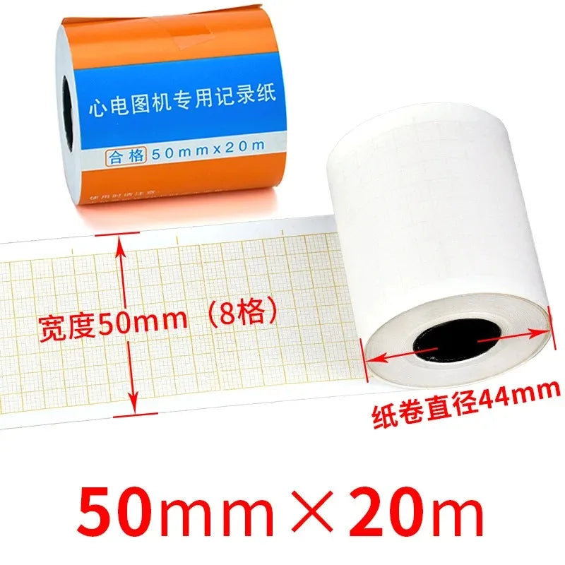 Recording Paper of Electrocardiogram ECG EKG Machine 50mm*20m/80mm*20/110mm*20m /210mm Electrocardiograph Thermal Printer Paper