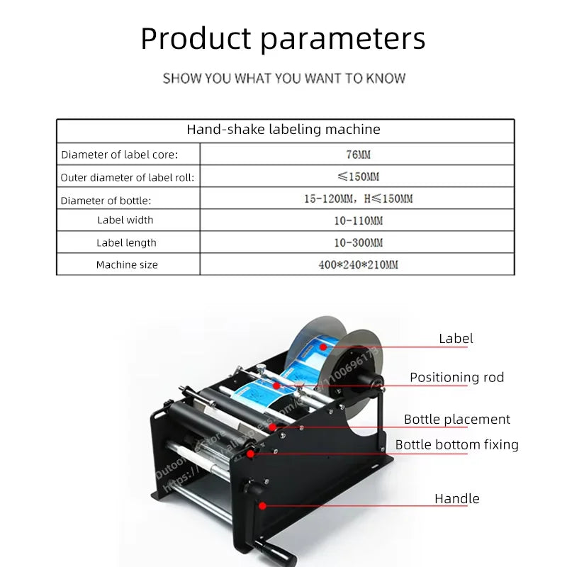 Manual Label Dispenser Handheld Label Applicator Round Glass Bottle Labeling Machine for Home Craft Beer Bottles for Home Craft