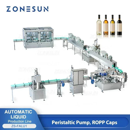 ZONESUN Custom Production Line Bottle Liquid Olive Oil Paste Filling Capping Labeling Machine Packaging Solution ZS-FALU1