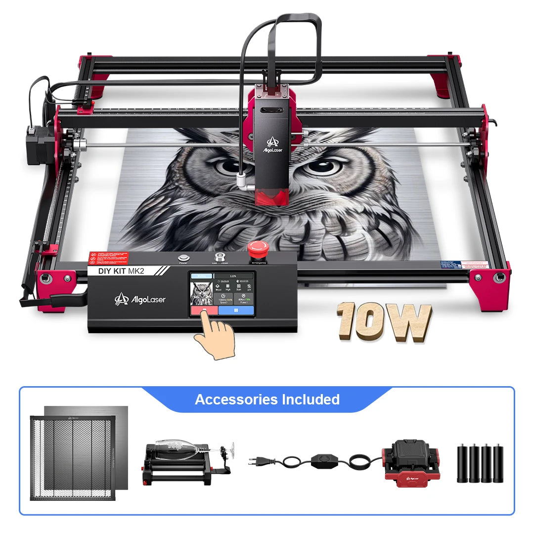 Algolaser 40*43cm CNC Router Laser Cutter Engraver 3.5” Touch Scree Table Lase Cut Engraving Machine DIY Tools For Metal Wood
