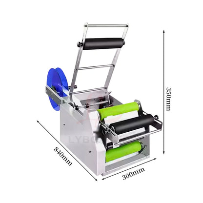 LY Semi-Automatic Round Bottle Labeling Machine Glass Bottles Handheld Labeler Suitable for 12-150mm Bottle Outer Diameter
