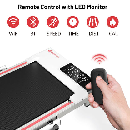 Treadmills for Home Foldable,Folding Walkingpad Treadmill MAX 300lbs APP Remote Control,Running Machine with Safety Handrail