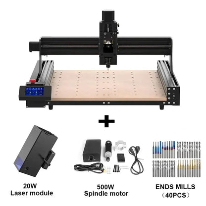Twotrees TTC450 CNC Router Milling Cutting Machine GRBLLaser Engraver For Acrylic PCB PVC Metal Aluminum 500W Spindle Motor