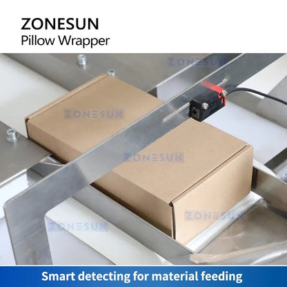 ZONESUN Automatic Pillow Packaging Machine Food Vegetables Fruits Horizontal Flow Wrapper Pouch Packing  ZS-ZB600X