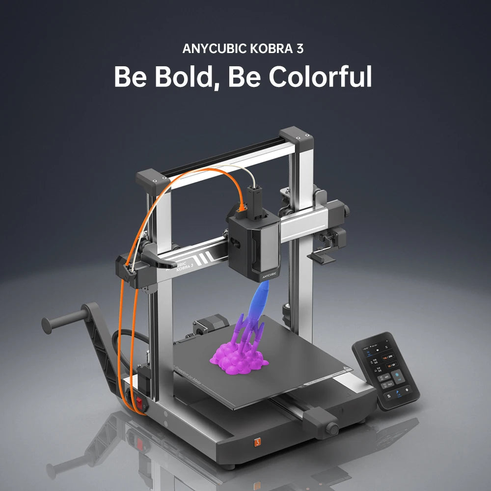 ANYCUBIC Kobra 3 FDM Max 600mm/s Print Speed 3d Printer 25-Point Automatic Leveling With 9.8 x8.7 x 8.7inch Print Size