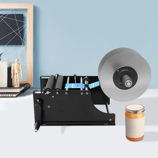 MT-30 Manual Round Labeling Machine, Bottle Labeler W/ Handle, for Glass Plastic Metal Cans Bottles Label Applicator