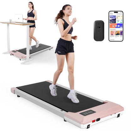 39.37inch Under Desk Treadmill 350lbs Portable Treadmills for Home/Office Walkingpad App/Remote Control LCD Screen Data Tracking