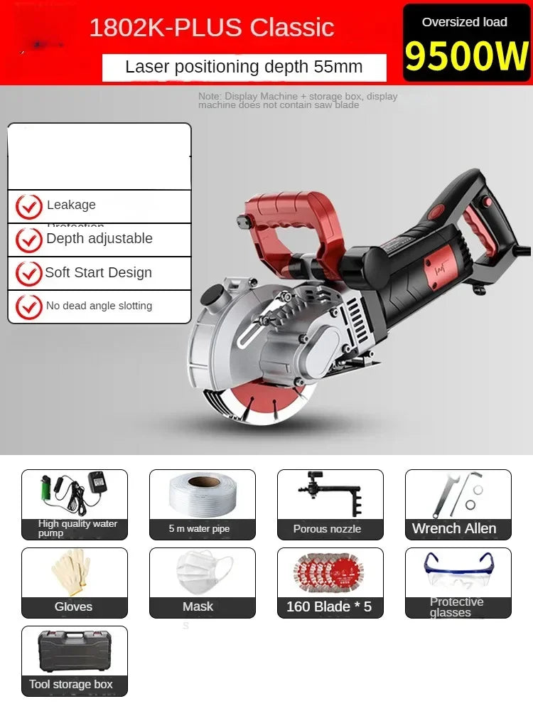 220V High Power Laser Cutting Machine for Dust-free Wall Grooving and Wire Slot Cutting