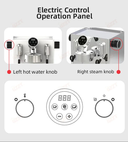 GZZT CM6005 Espresso Coffee Machine 3100W Double Pump PID Control Temperature 58mm Commercial/Home Coffee Makers 220V