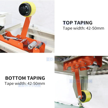 ZONESUN Automated Case Sealer Labeler System Integration production Express Parcel Sealing Product Packaging Machine ZS-FKC4650