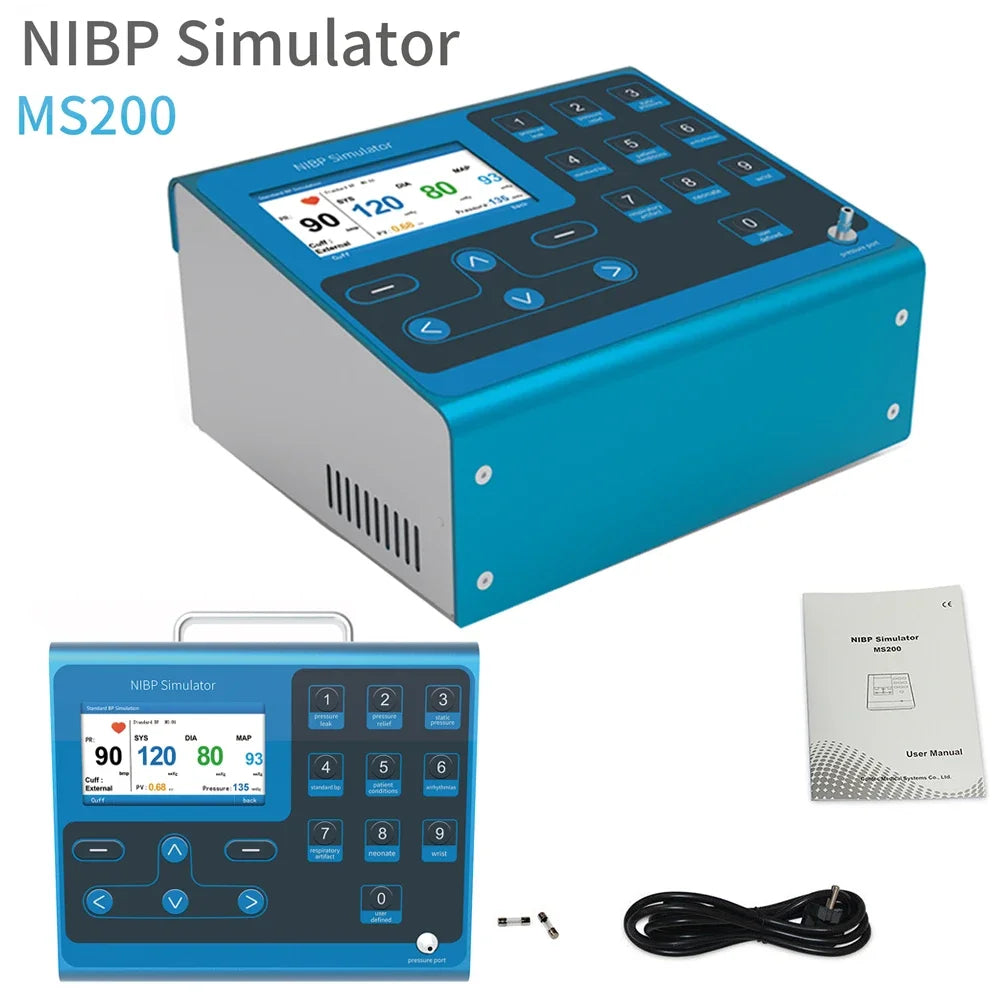 MS100 MS200 MS400 Multiparameter SPO2 PR NIBP ECG IBP Simulator Biomedical Non-Invasive Simulation Heart Rate Simulate Monitor