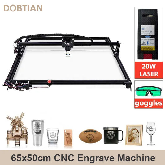 Powful Laser Engraving Machine 20W Working Area 650*500mm Assemble CNC Wood Router Cutting Printer DIY Milling Machine