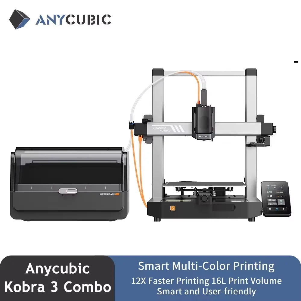 ANYCUBIC Kobra 3 Combo AE Version Multi-Color FDM 3D Printer Max 600mm/s Printing Speed Build Size 250x250x260mm