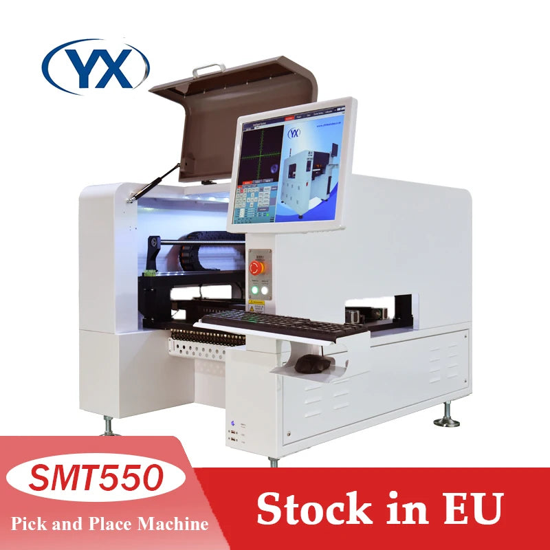 Stock in EU SMT550 Automatic Pcb Smd Electronic Products Machinery Pick and Place Robot Chip Mounter Smt Line with Camera