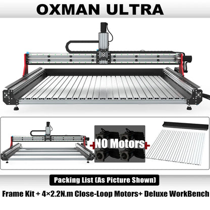 BulkMan3D OXMAN CNC Router Kit SFU1610 Ball Screw Dual Linear Rails 4-Axis Industrial Engraver for Metal Wood Acrylic Cutting