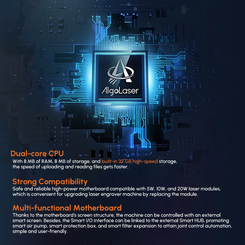 AlgoLaser DIY Kit Laser Engraver 2/5/10/20W Output Diode Cutting Machine High Precision Engraving Machines DIY Cutter for Wood