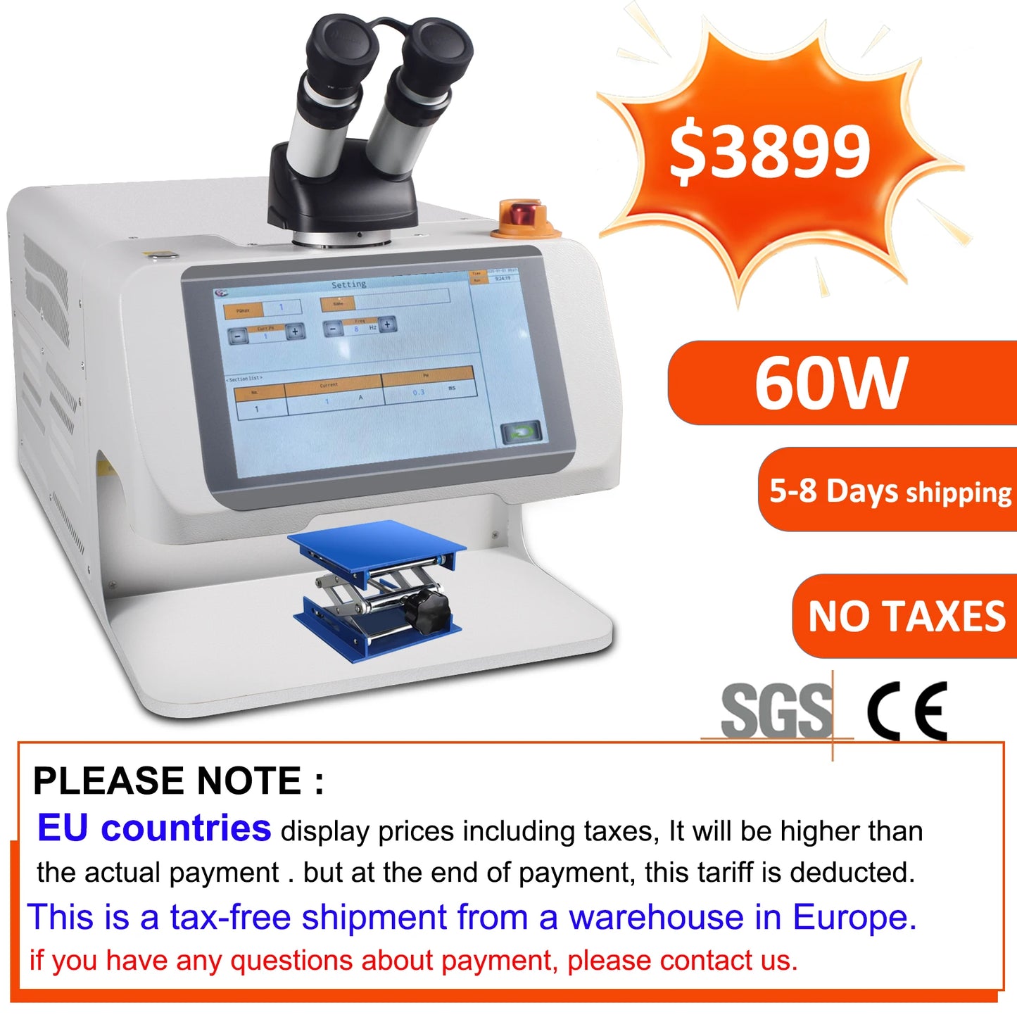 200W Jewellry Laser Welding Machine for Gold and Silver Metal Spot Soldering Machine 60W 100W with CCD Laser Soot Welder