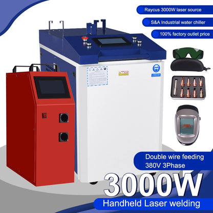 2000W 4 in 1 Laser Welding Cleaning Cutting Machine with Dual Wire Feeder Machine Handheld 3000W Raycus Laser Welder for Metal